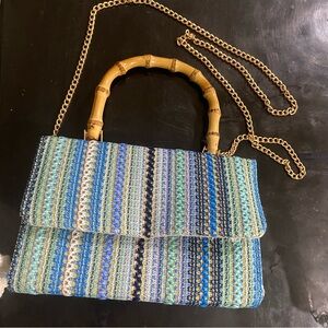 HAUTE HIPPIE CROSSBODY WOVEN EMBROIDERED BAG NWOT